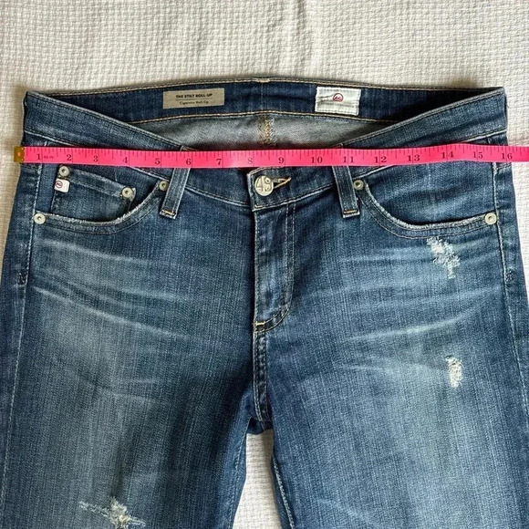 AG Adriano Goldschmied Jeans Women’s 28 The Stilt Roll Up Cigarette Distressed - Picture 5 of 9